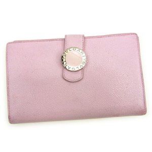 Bvlgari Wallet Purse Long Wallet Pink Woman Authentic Used Y6616